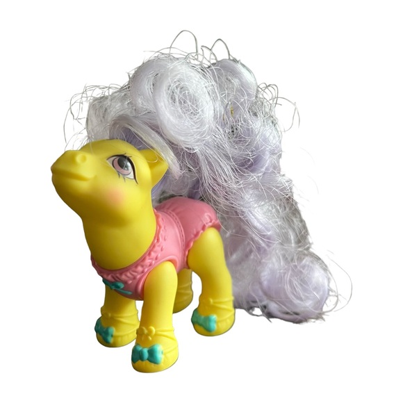 Vintage 1990 G1 My Little Pony Baby Toe Dancer MLP Yellow Pink Purple Ballerina - Picture 1 of 16